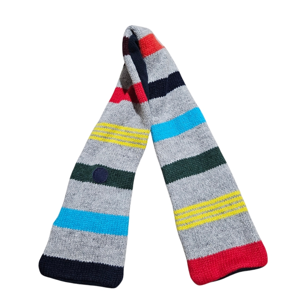 NWT GAP Scarf Gray Multicolor Rainbow Stripes One Size